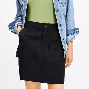 Loft Black Patch Pocket Mini Shift Skirt
